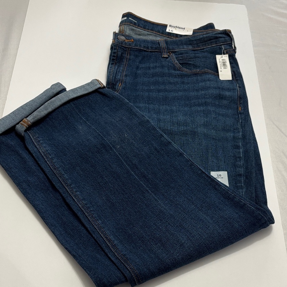 Old Navy Blue Boyfriend Jeans - Medium Indigo